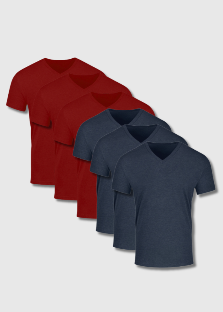 Paquete de 6 camisetas de cuello redondo Basics and Heathers