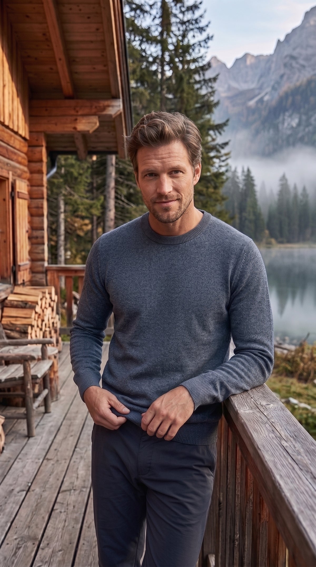 The Essence Cotton Sweater (Blue)
