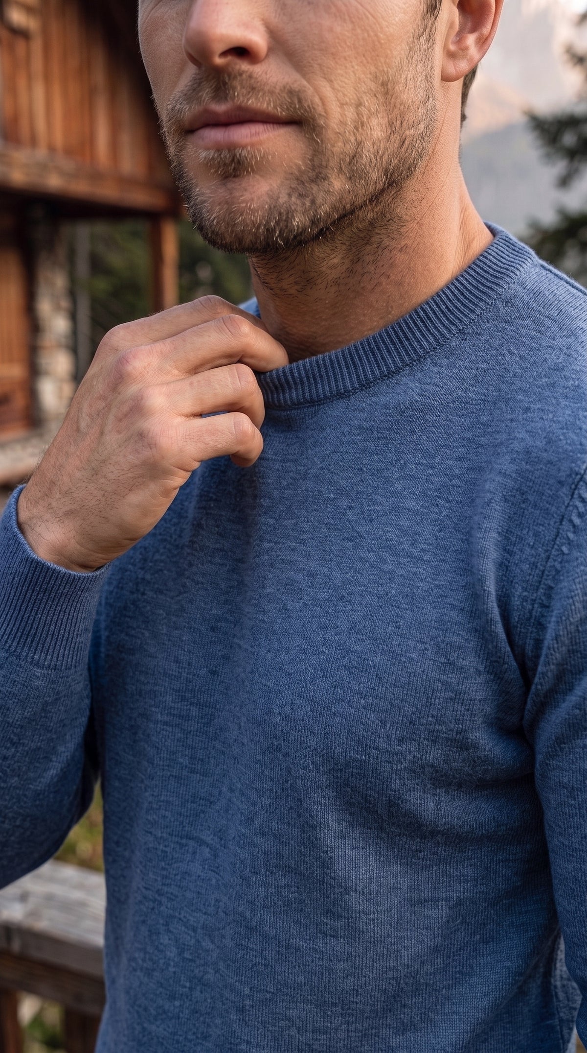 The Essence Cotton Sweater (Blue)