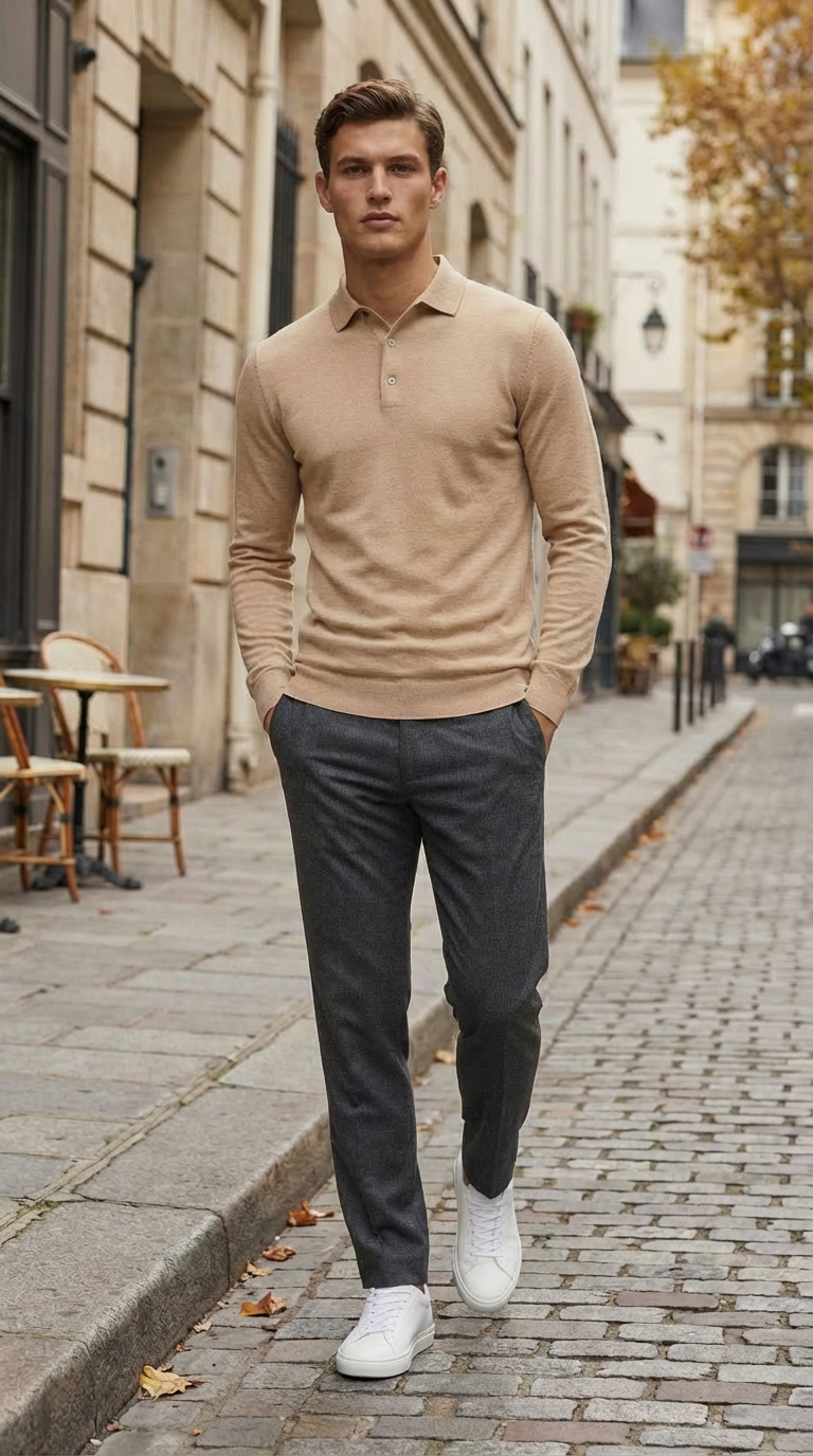 Camel luxury basic one piece polo