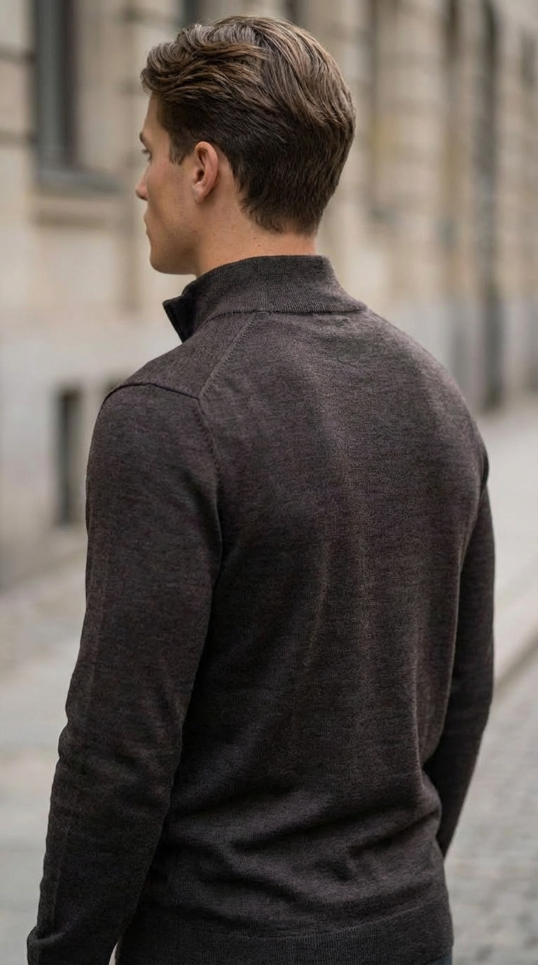 Dark Brown Half-Zip Pullover