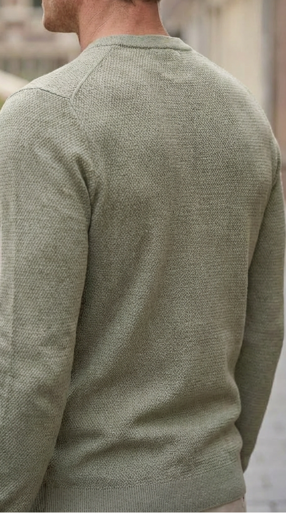 Green structure crewneck