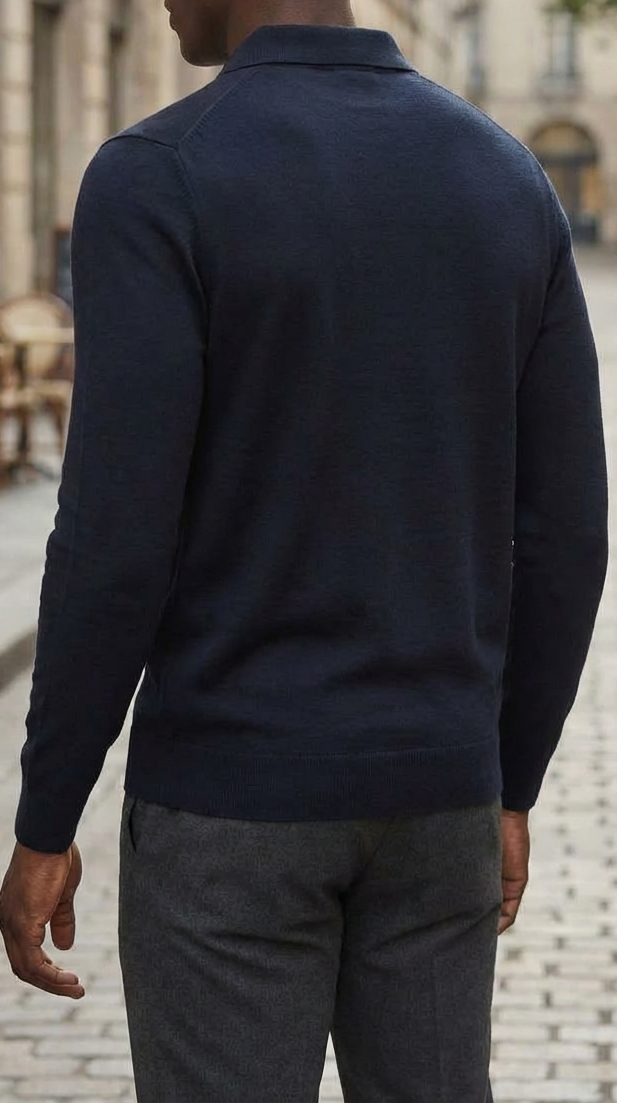 Navy luxury basic one piece polo