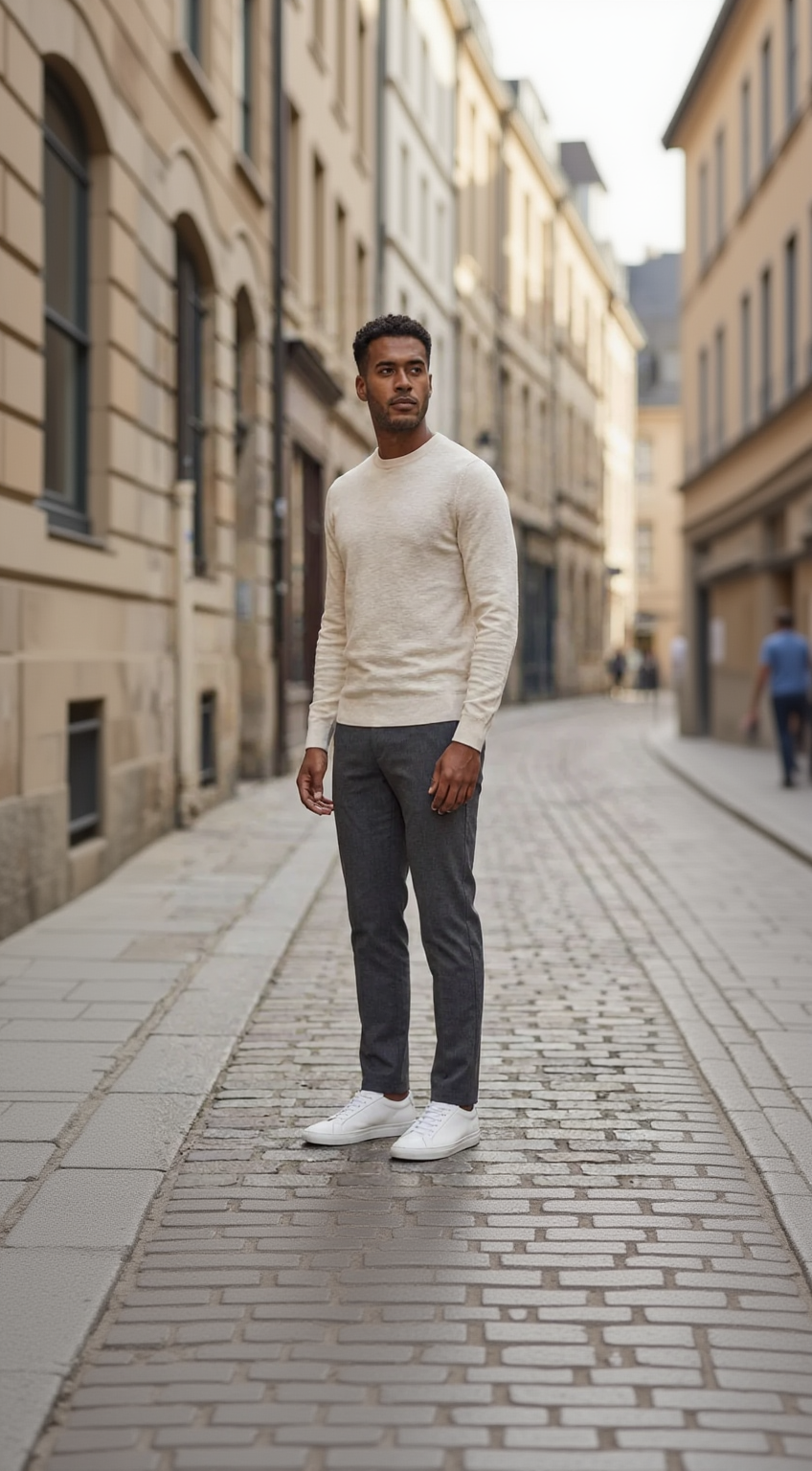 Off white structured crewneck