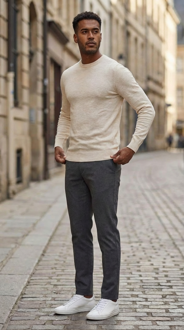 Off white structured crewneck