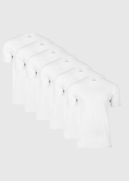 All White Short Sleeve Crew Neck 6-Pack