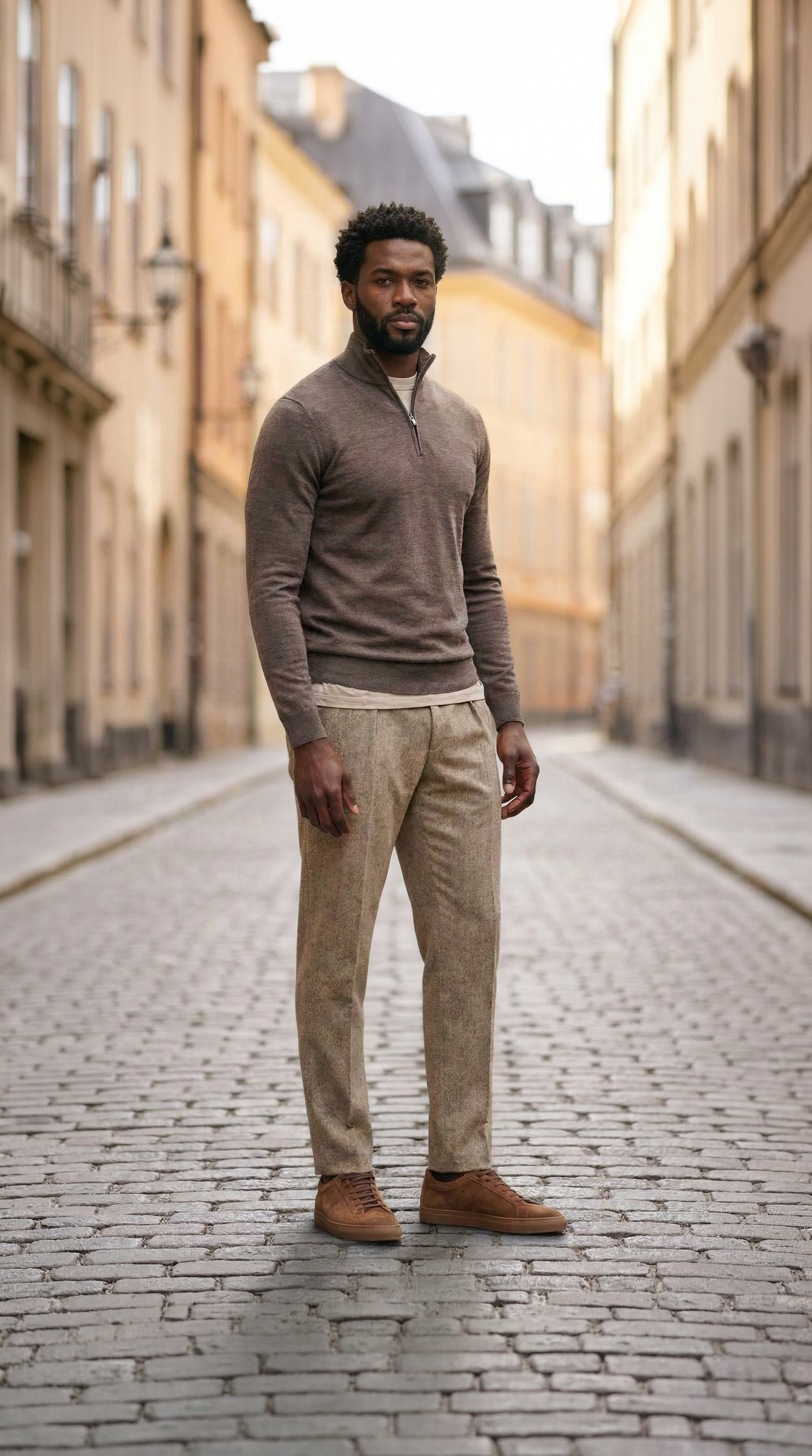 Brown Half-Zip Pullover