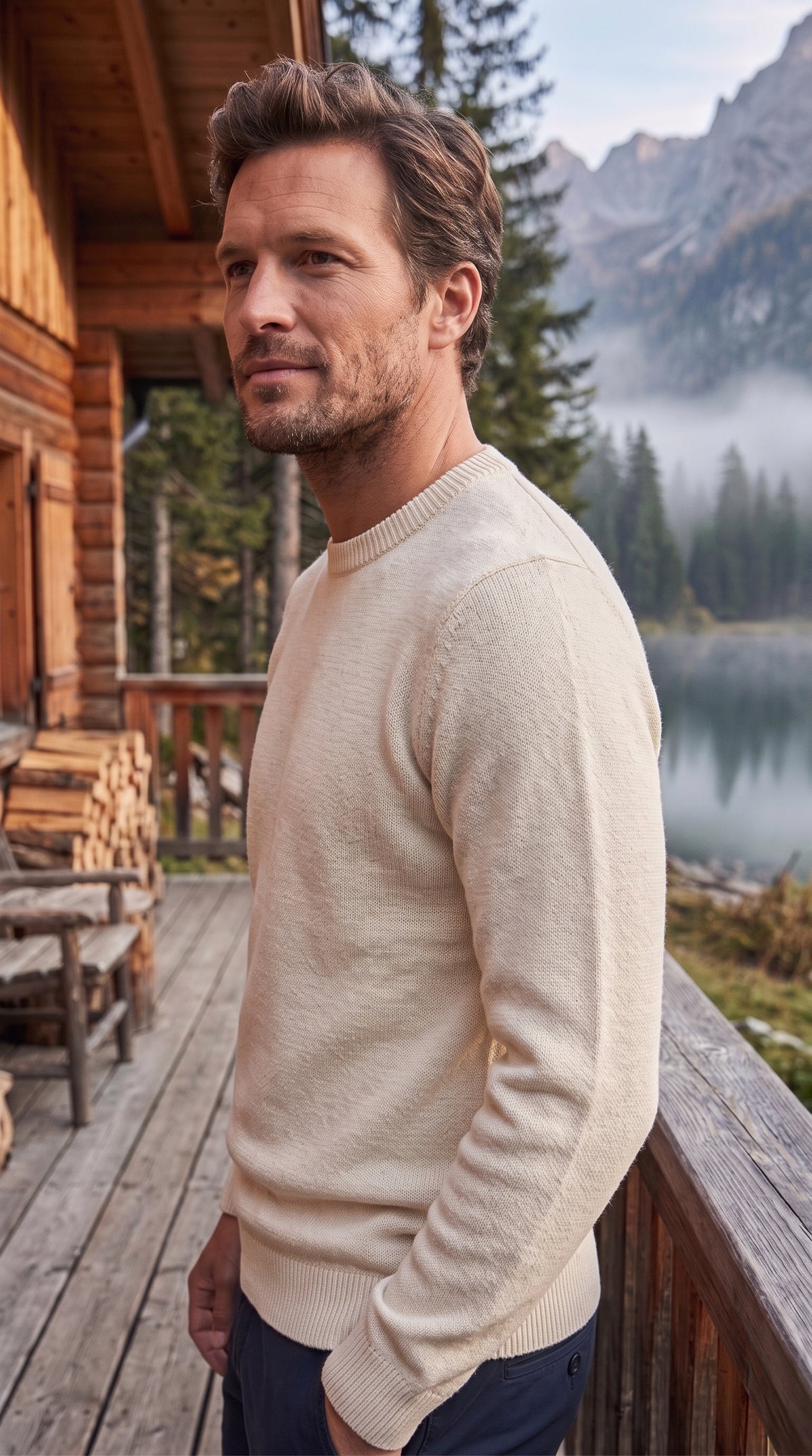 The Essence Cotton Sweater (White Wash)