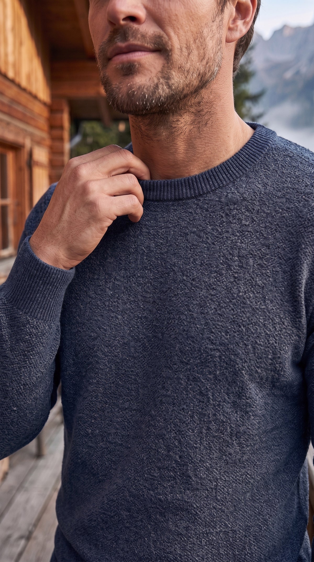 The Essence Cotton Sweater (Blue)