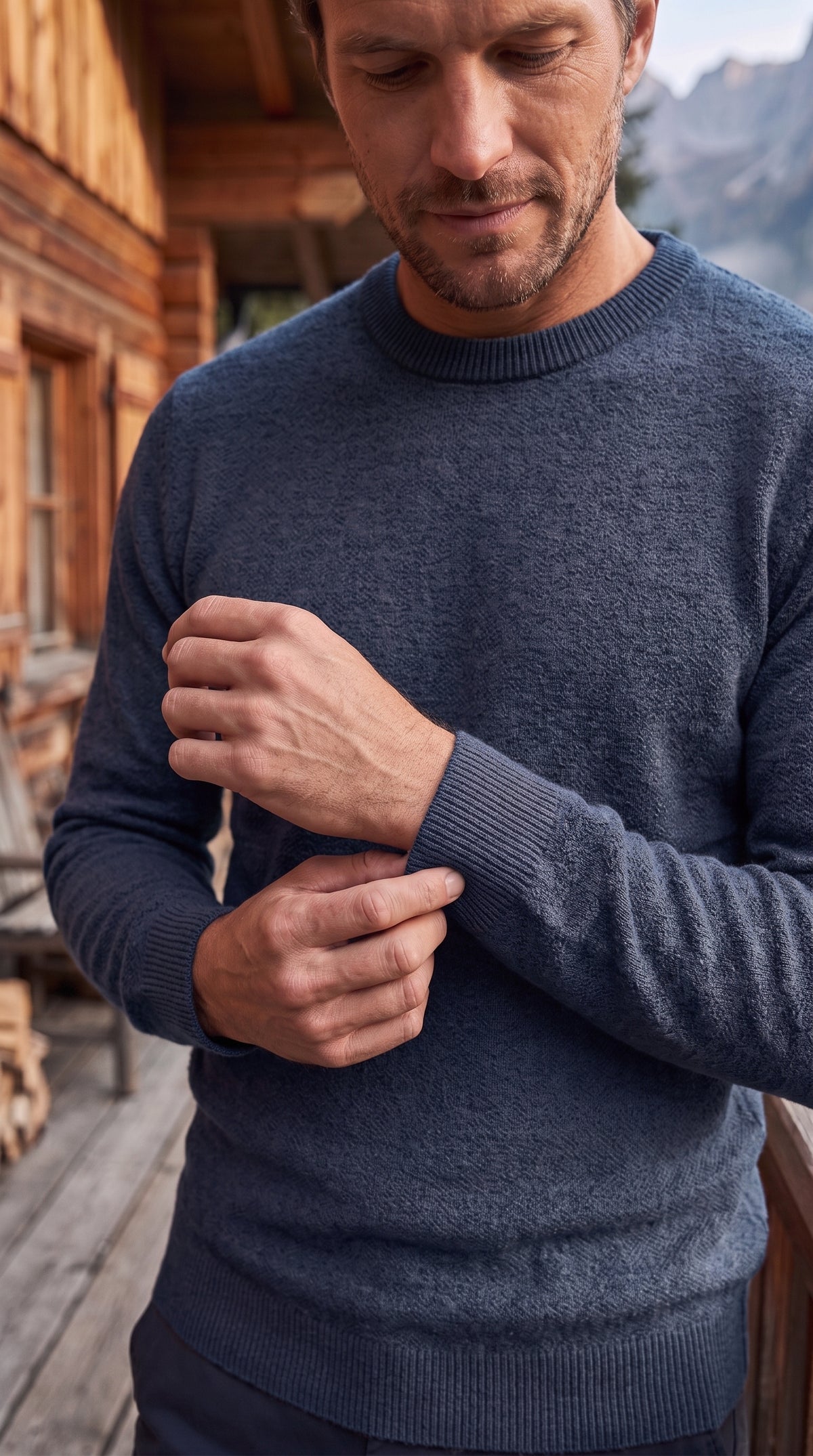 The Essence Cotton Sweater (Blue)