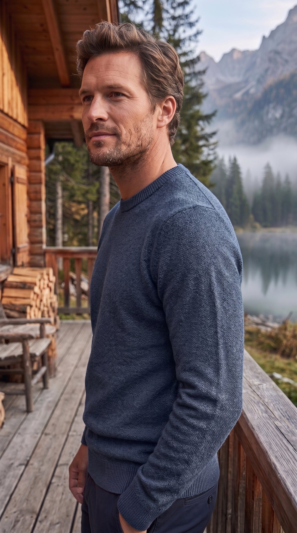 The Essence Cotton Sweater (Blue)