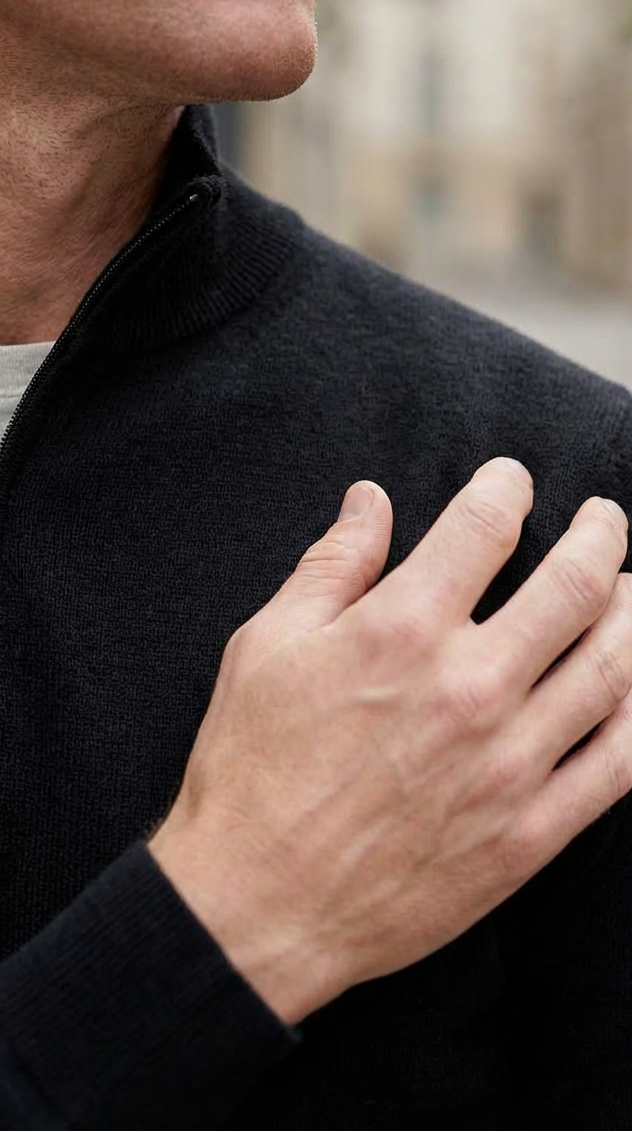 Black Half-Zip Pullover