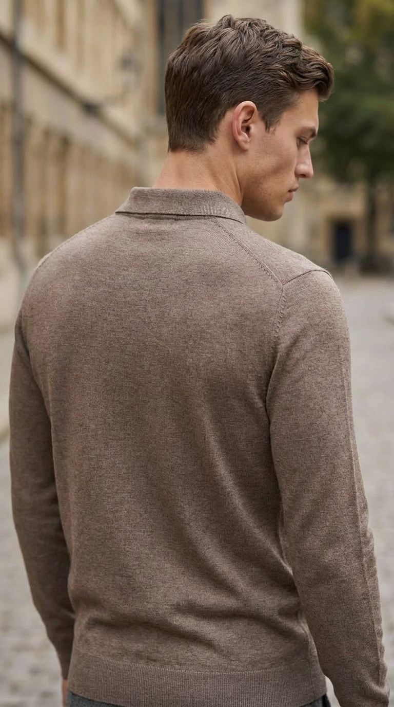 Brown luxury basic one piece polo