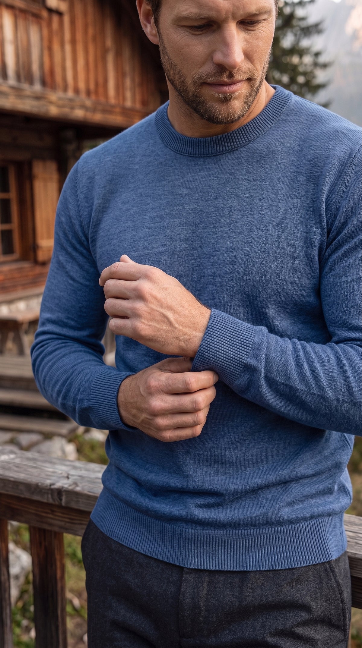 The Essence Cotton Sweater (Blue)