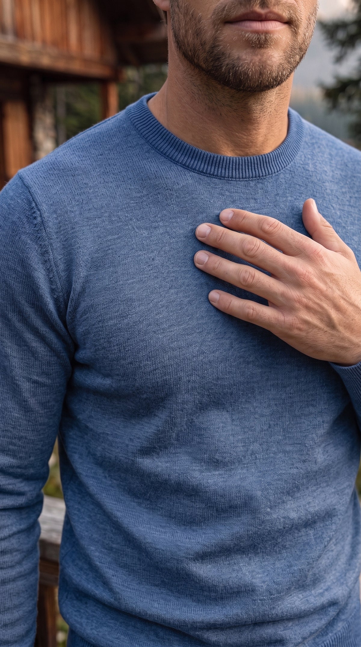 The Essence Cotton Sweater (Blue)