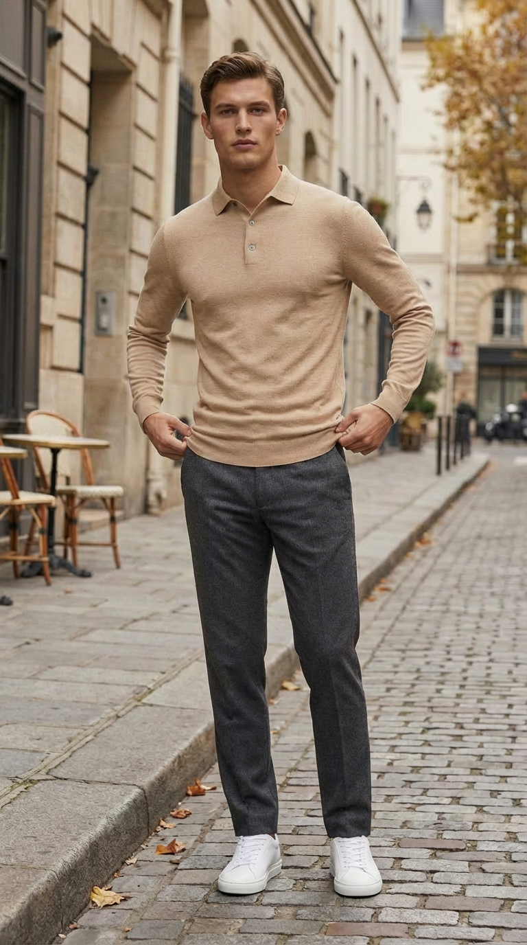 Camel luxury basic one piece polo