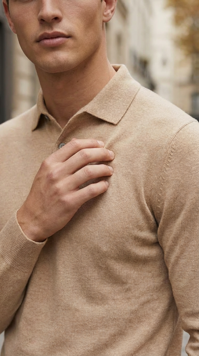 Camel luxury basic one piece polo