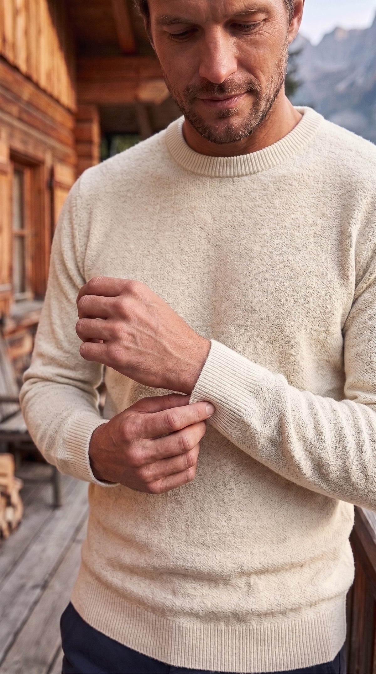 The Essence Cotton Sweater (White Wash)