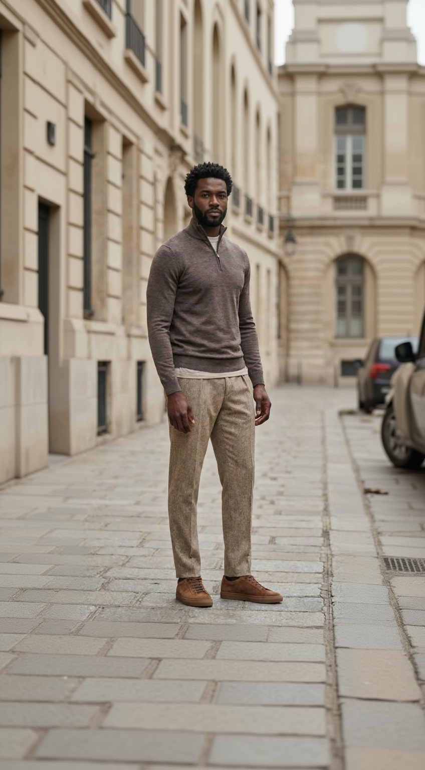 Brown Half-Zip Pullover