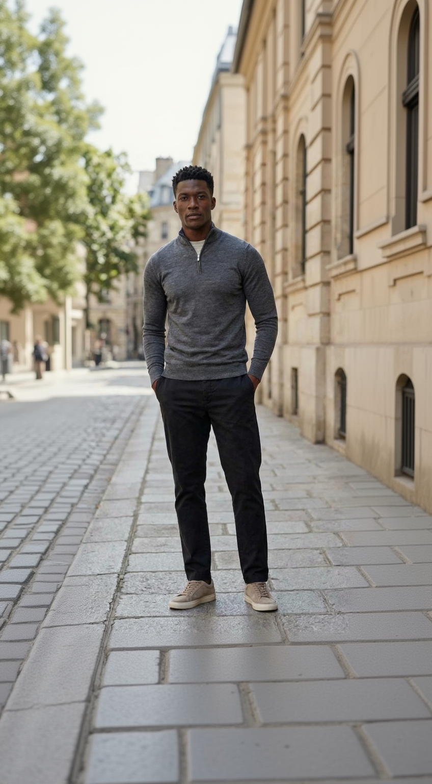 Anthracite Half-Zip Pullover