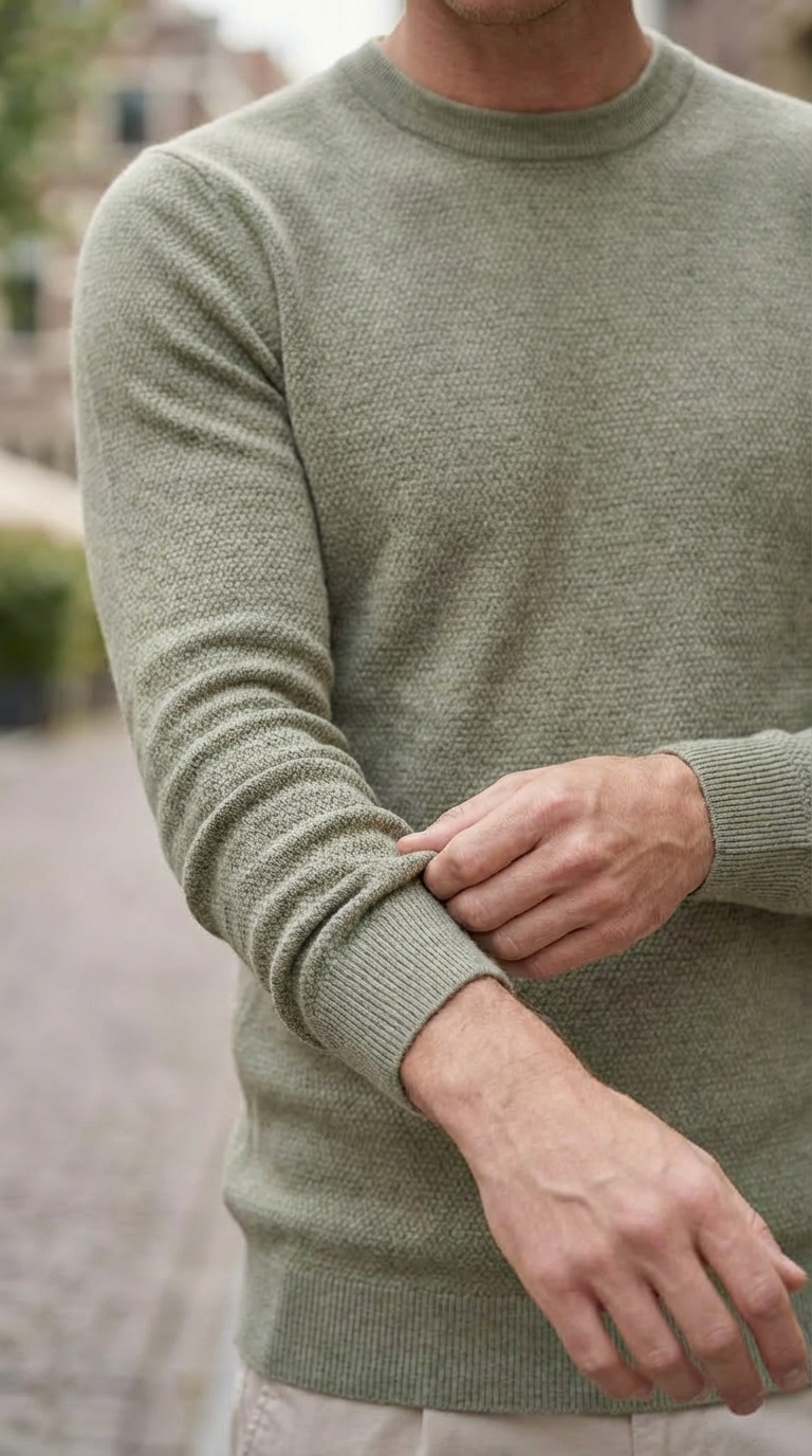 Green structure crewneck