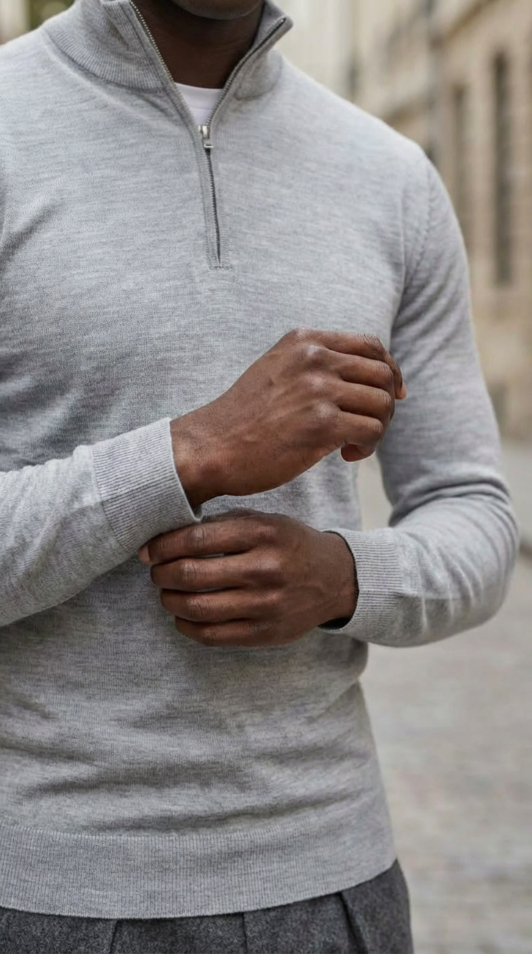 Grey Half-Zip Pullover