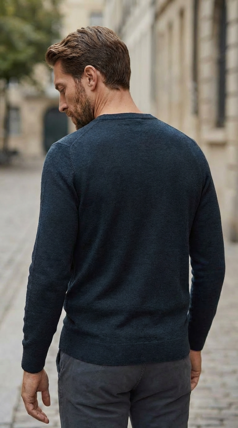 Navy structure crewneck