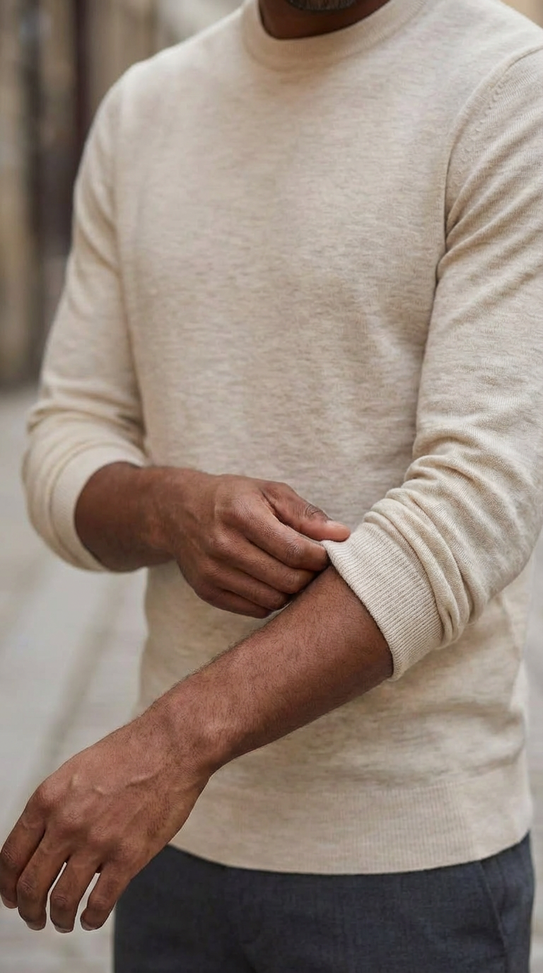 Off white structured crewneck