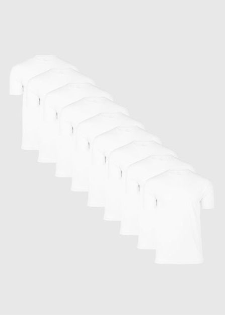 All White Short Sleeve Crew Neck 9-Pack